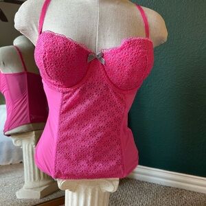 y2k Victoria's Secret pink Lace corset top